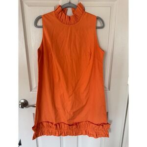 Elizabeth Wilson Orange Ruffle Trim Sleeveless Mini Dress‎ - Medium Y2